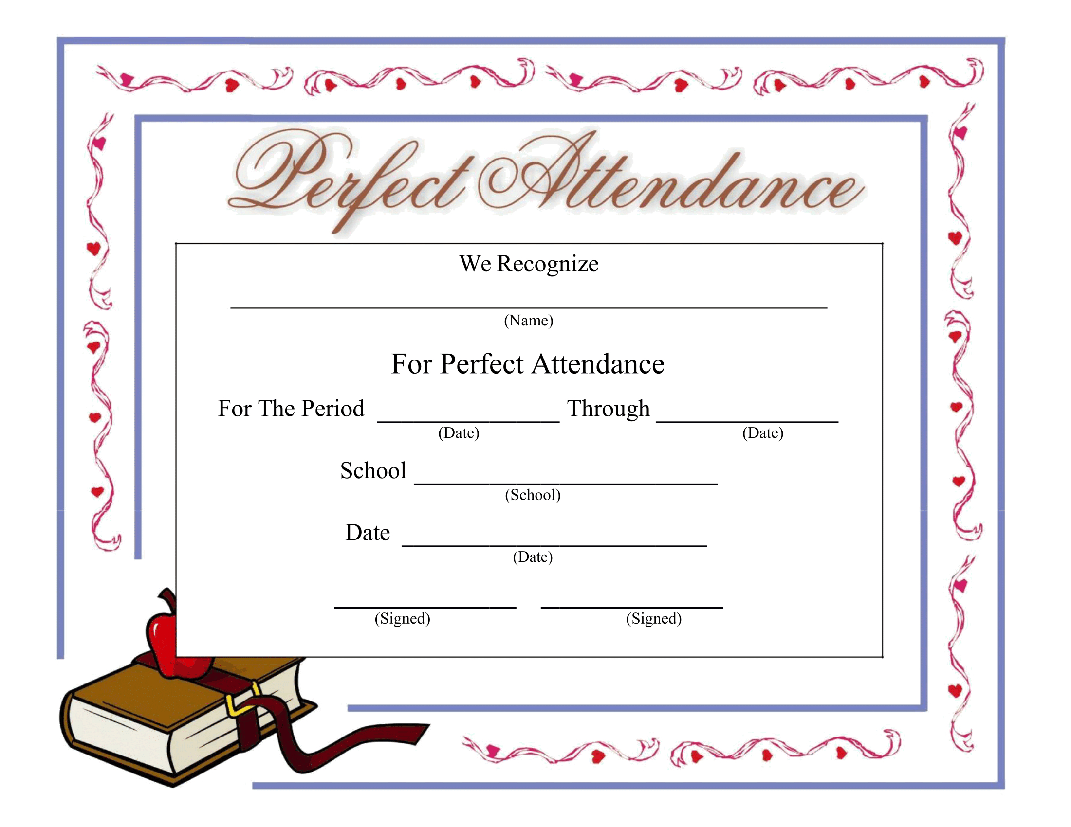 Perfect Attendance Certificate - Download A Free Template With Regard To Perfect Attendance Certificate Free Template