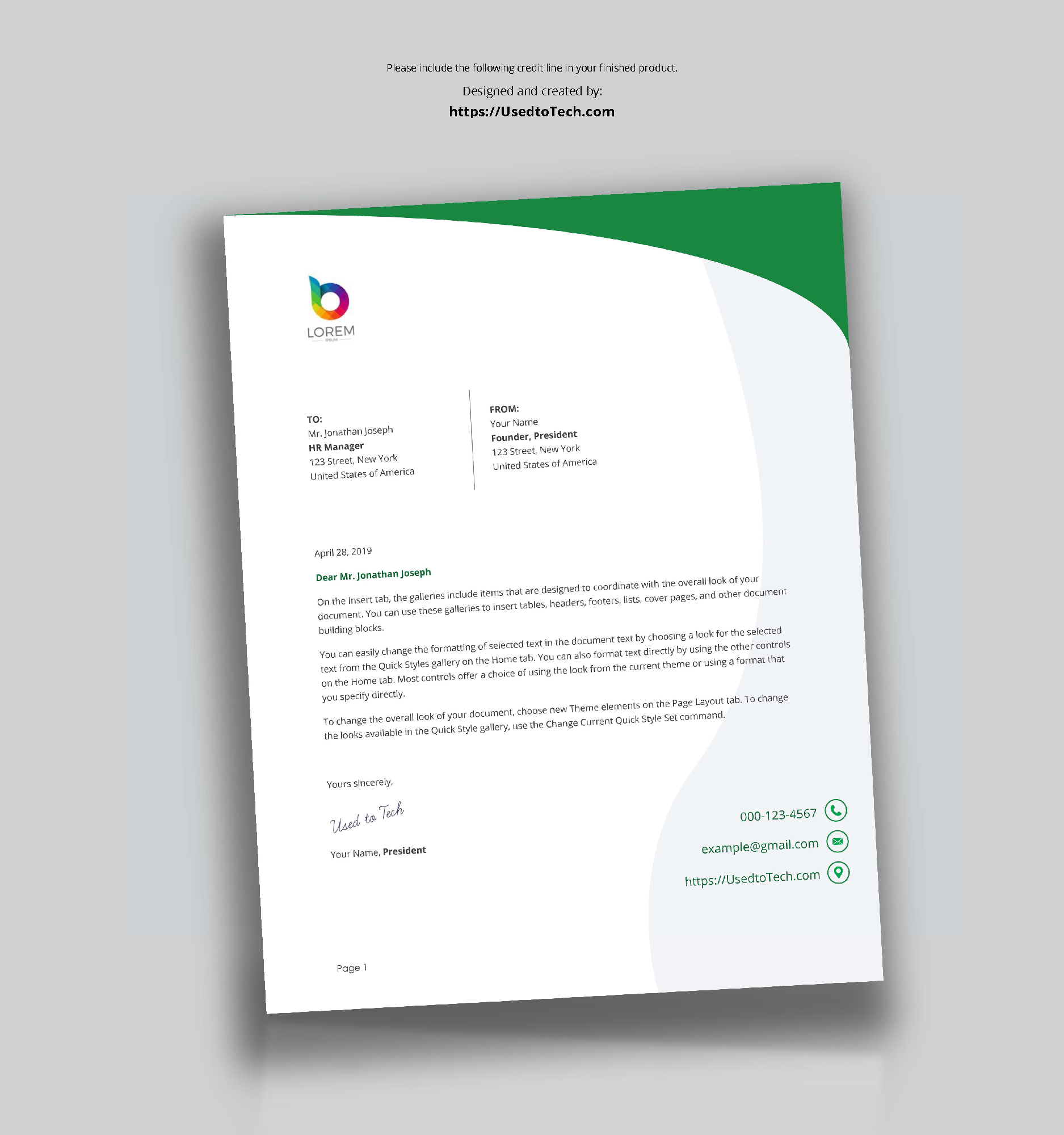 Perfect Letterhead Design In Word Free – Used To Tech Throughout Free Letterhead Templates For Microsoft Word