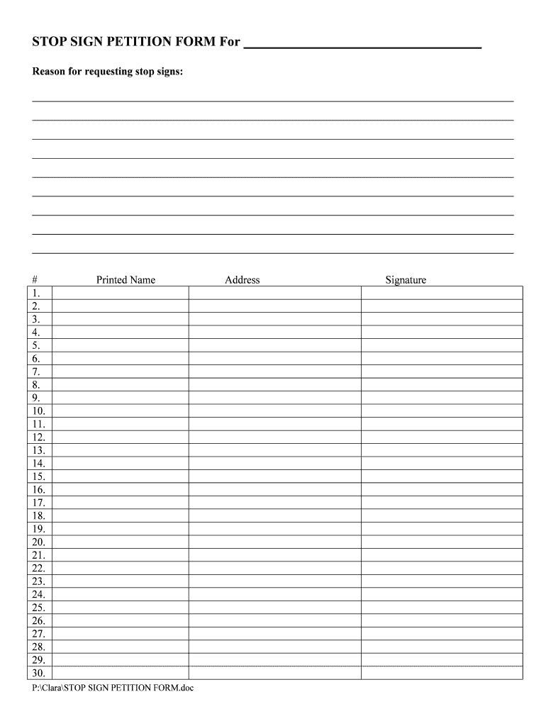 Petition Form - Fill Online, Printable, Fillable, Blank Intended For Blank Petition Template