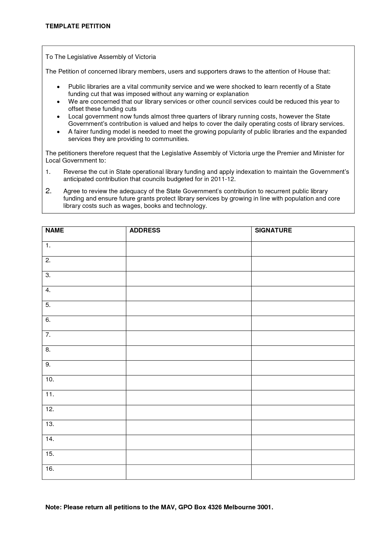 Petition Form Template. Payment Payment Application In Blank Petition Template