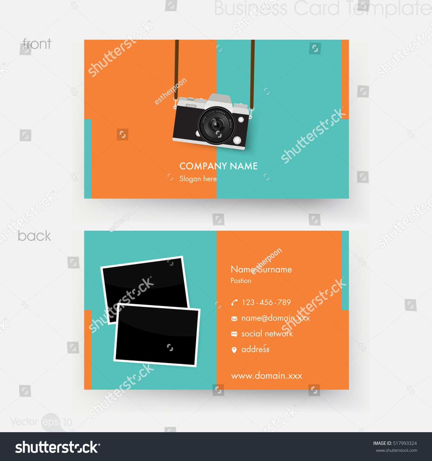 Photographer Business Card Template Stock Vector (Royalty Regarding Photographer Id Card Template