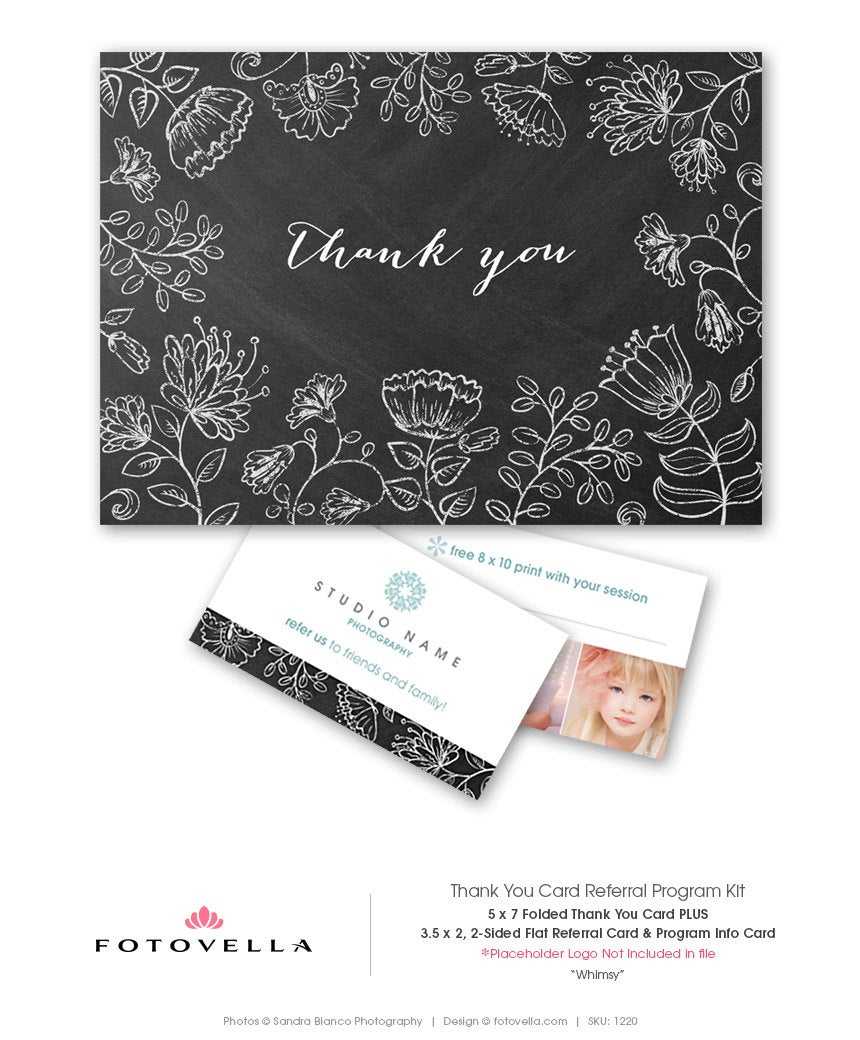 Photography Referral Template Thank You Card Promo Kit – 1220 Throughout Photography Referral Card Templates