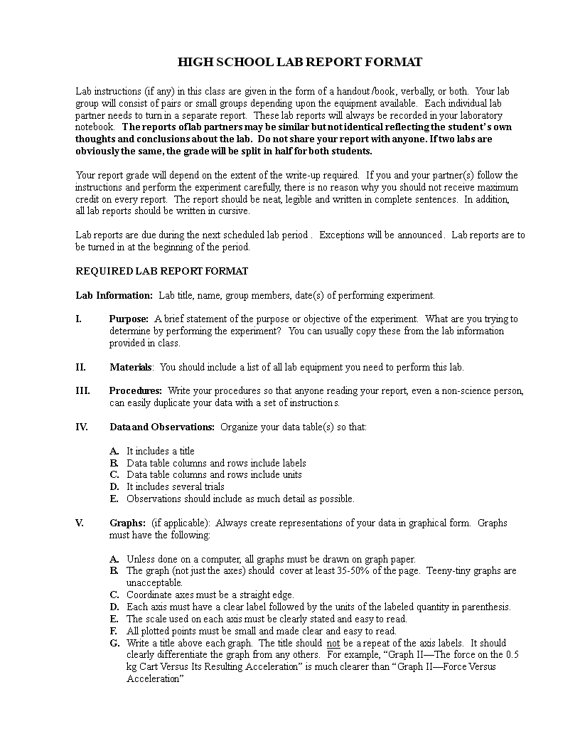Physics Lab Report Format | Templates At Pertaining To Physics Lab Report Template