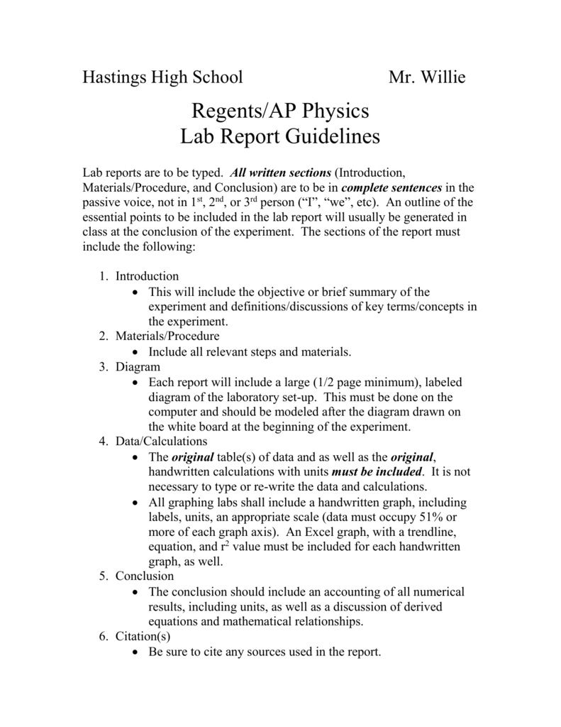 Physics Lab Template – Zohre.horizonconsulting.co In Lab Report Conclusion Template
