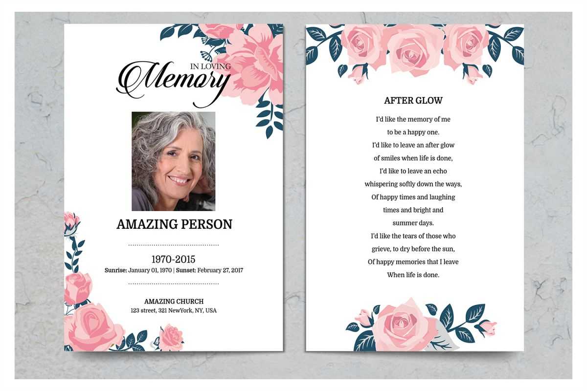 Pink Flower Funeral Prayer Card Template Regarding Prayer Card Template For Word