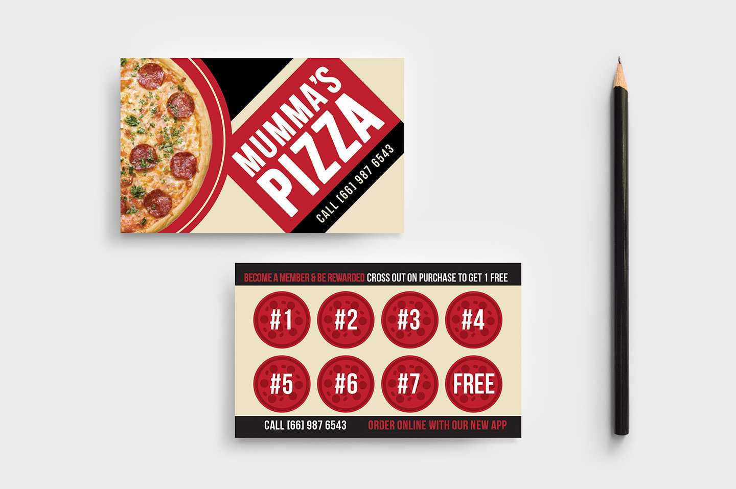 Pizza Restaurant Loyalty Card Template In Psd, Ai & Vector With Regard To Customer Loyalty Card Template Free