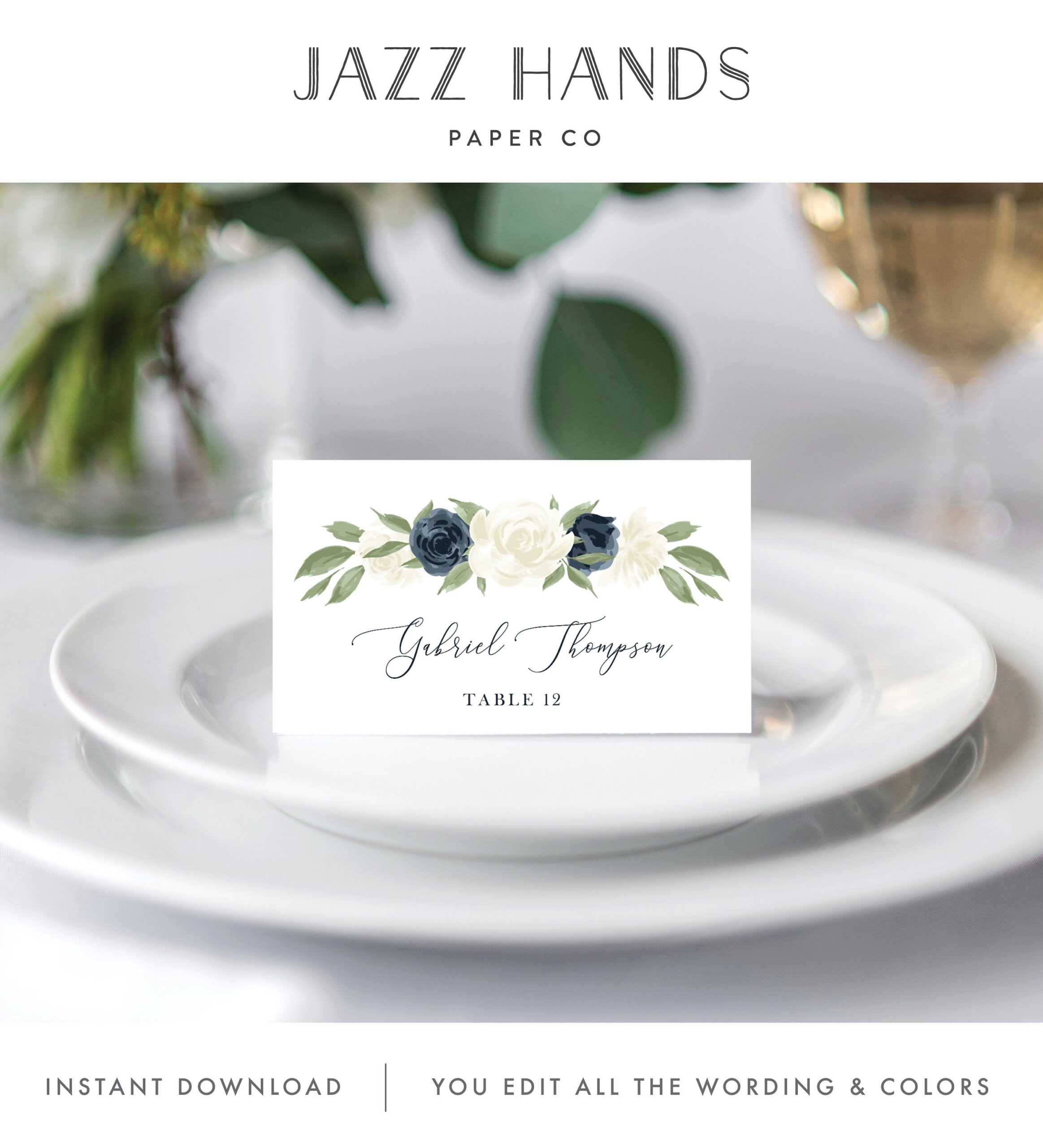Place Card Template, Escort Card Template, Printable Wedding Pertaining To Place Card Setting Template