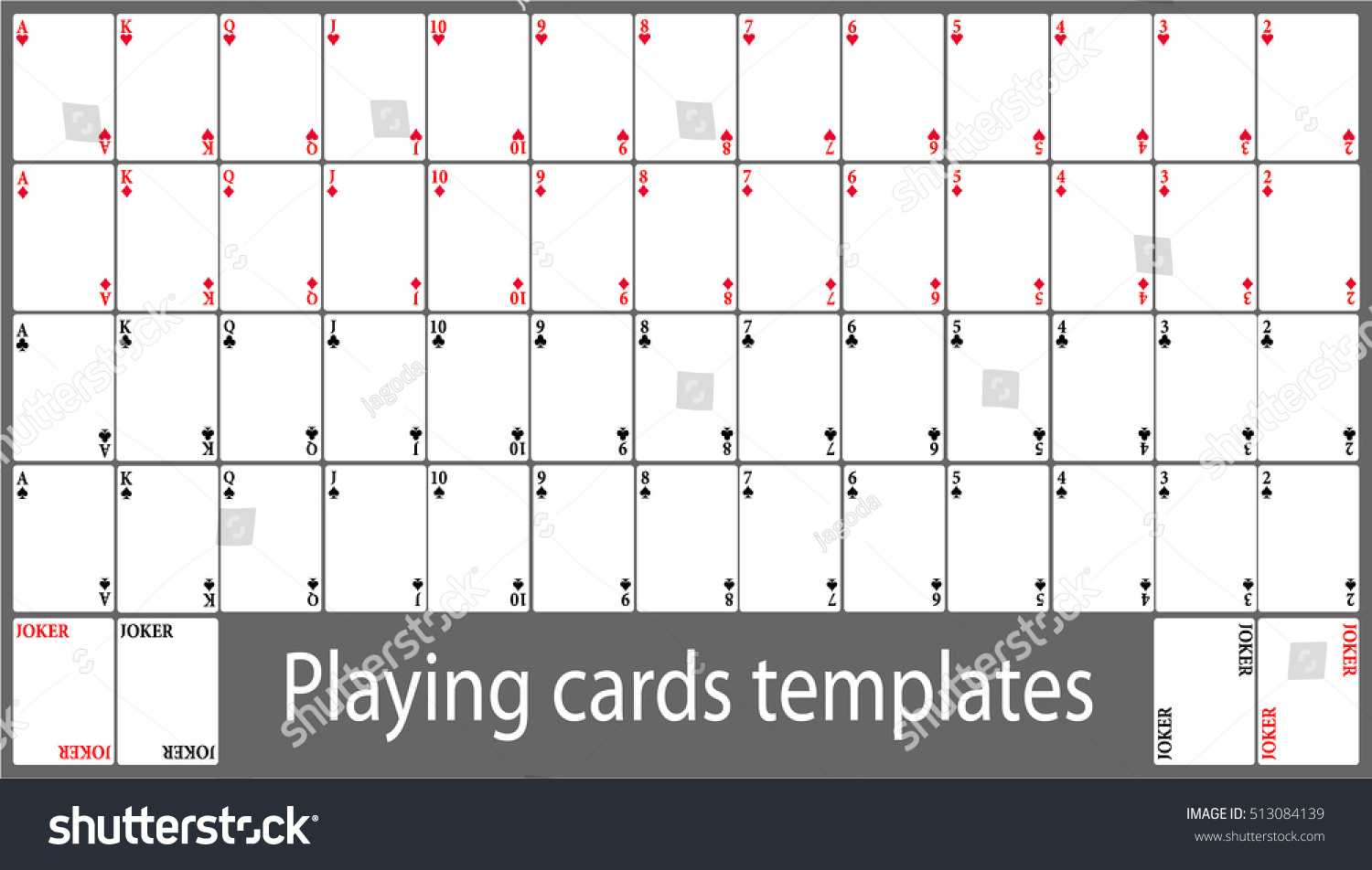 Playing Cards Template Set Stock Vector (Royalty Free) 513084139 Inside Custom Playing Card Template