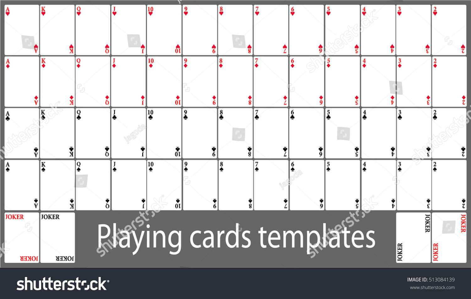 Playing Cards Template Set Stock Vector (Royalty Free) 513084139 Pertaining To Deck Of Cards Template