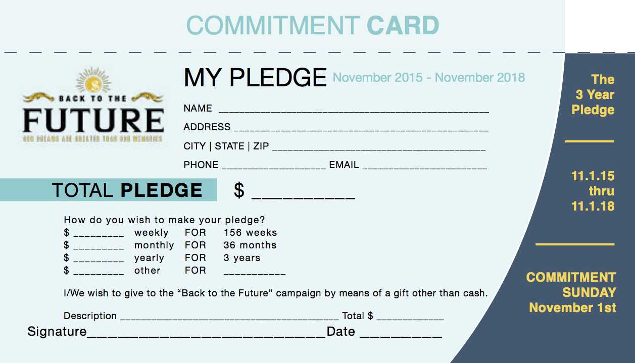 Pledge Card Template Word ] – Free Pledge Card Template In Pledge Card Template For Church