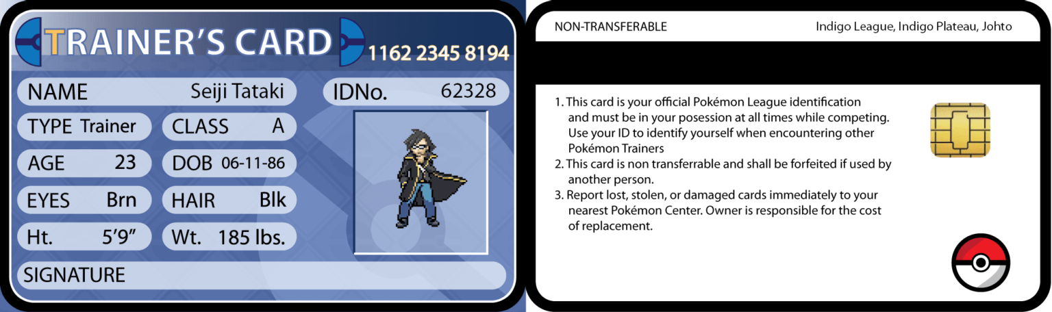 Pokemon Trainer Card Template