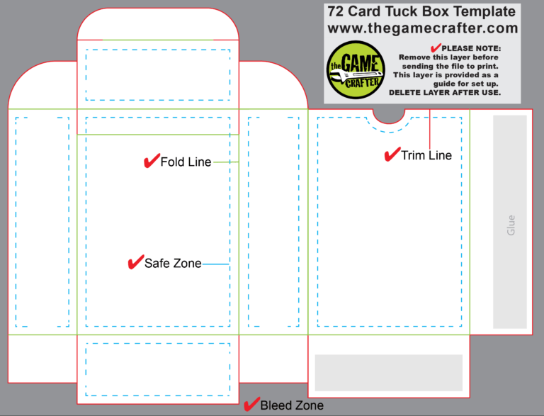 Poker Tuck Box (72 Cards) Regarding Top Trump Card Template 