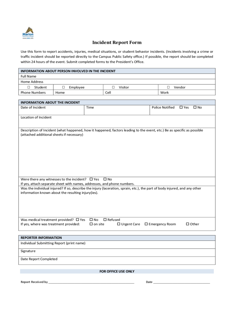 Police Incident Report Form – 3 Free Templates In Pdf, Word Pertaining To Incident Report Form Template Word