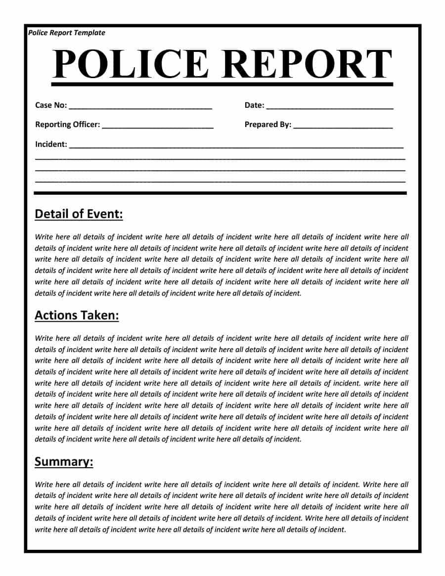 Police Report Examples – Zohre.horizonconsulting.co In Police Report Template Pdf