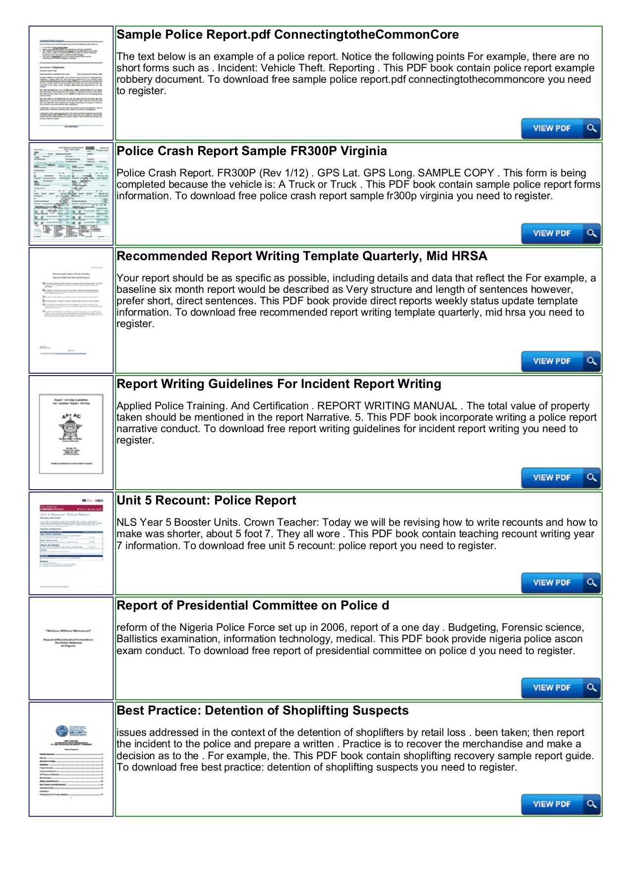 Police Shoplifting Report Writing Template Sample Pages 1 Pertaining To Report Writing Template Download