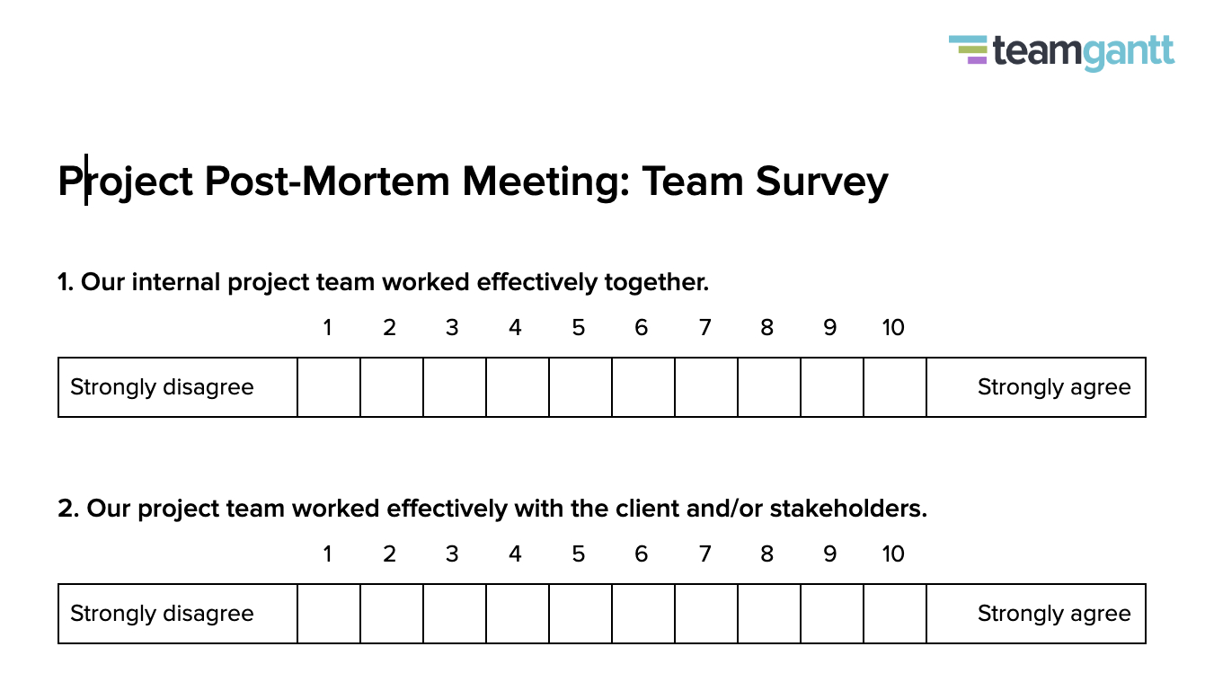 Post Mortem Meeting Template And Tips | Teamgantt Regarding Post Mortem Template Powerpoint