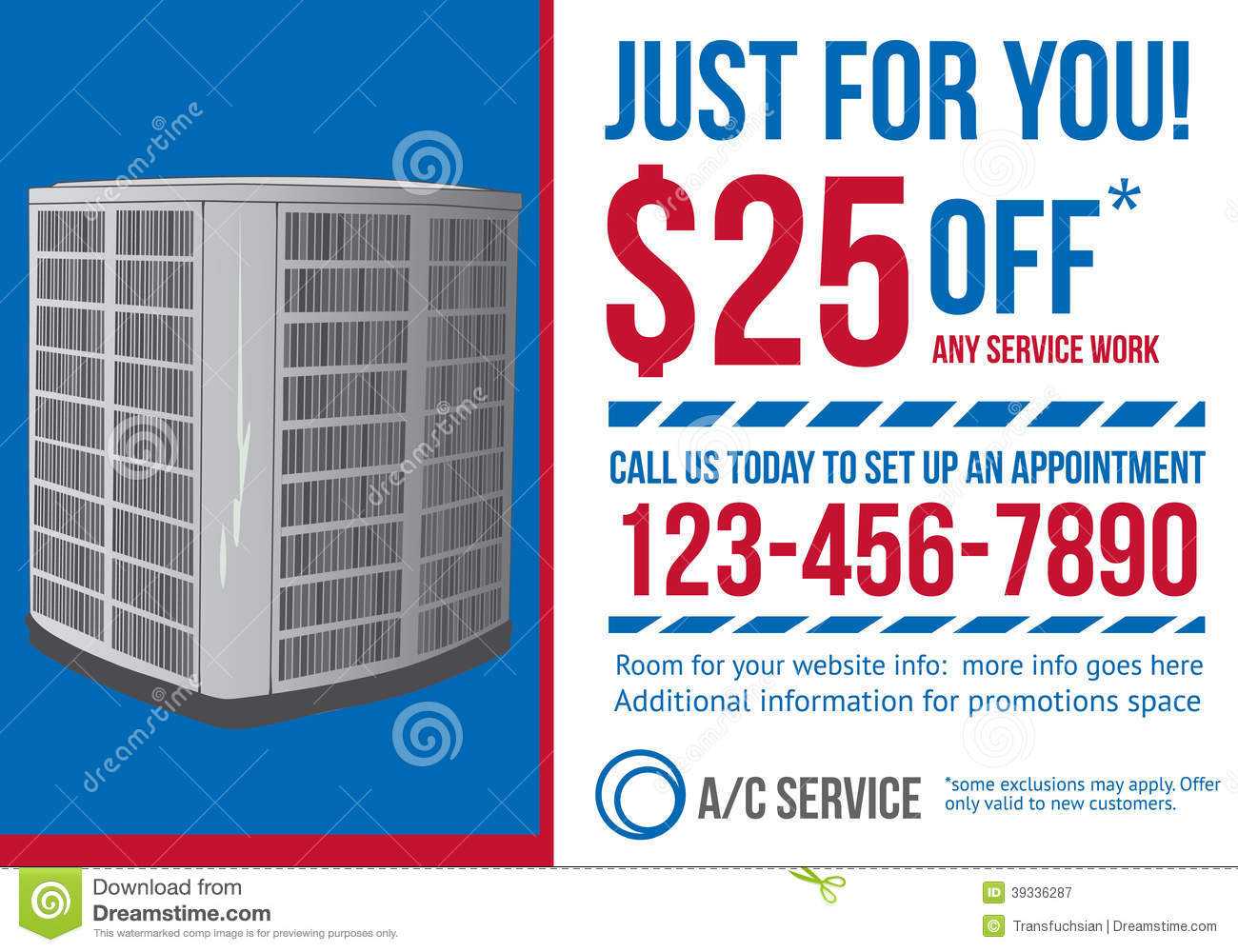 Postcard Advertisement Template For Hvac Company Stock Within Hvac Business Card Template