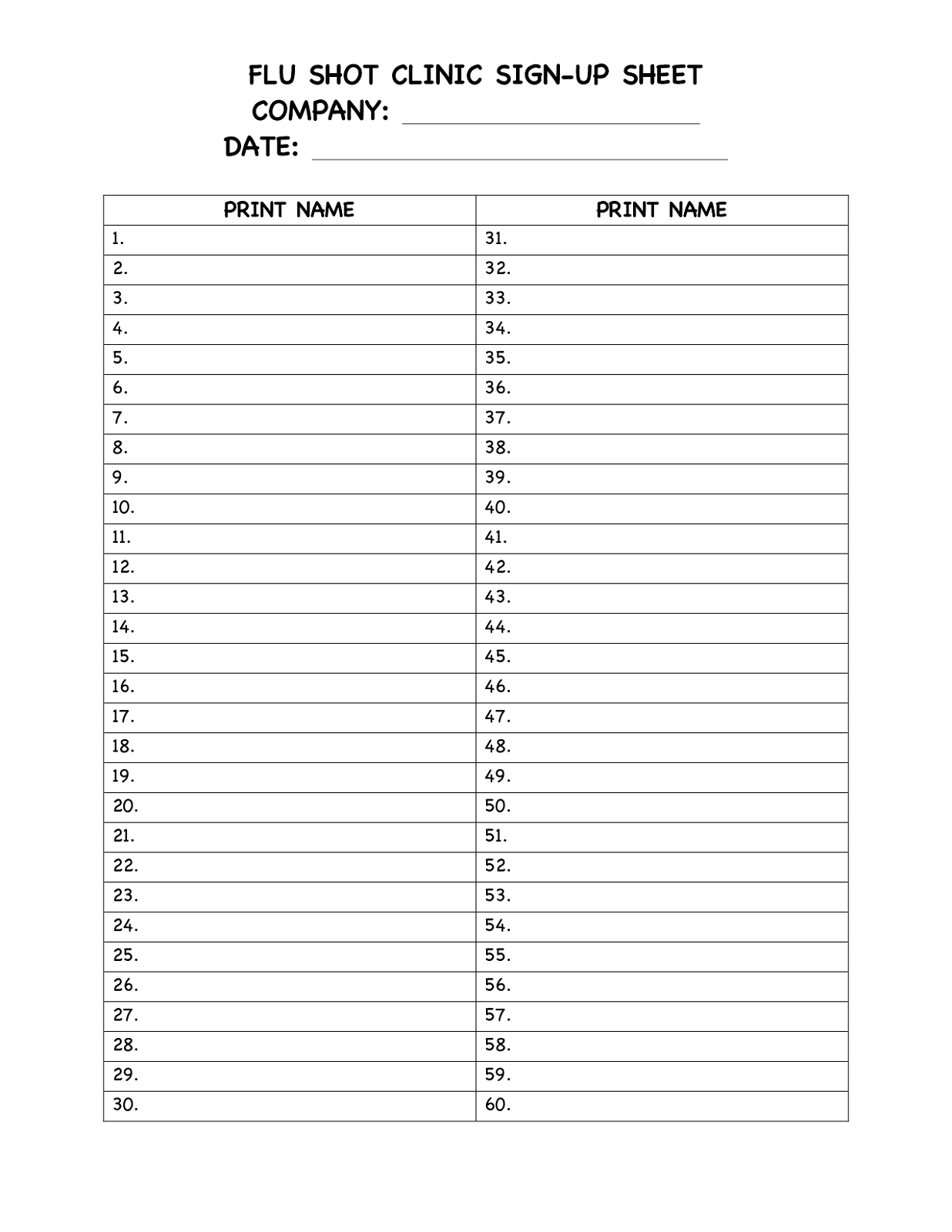 Potluck Sign Up Sheet Word Within Free Sign Up Sheet Template Word