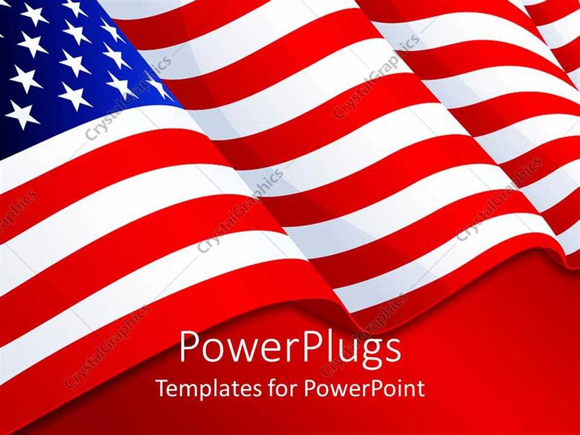 Powerpoint Template: American Flag Patriotic Background With Regarding American Flag Powerpoint Template