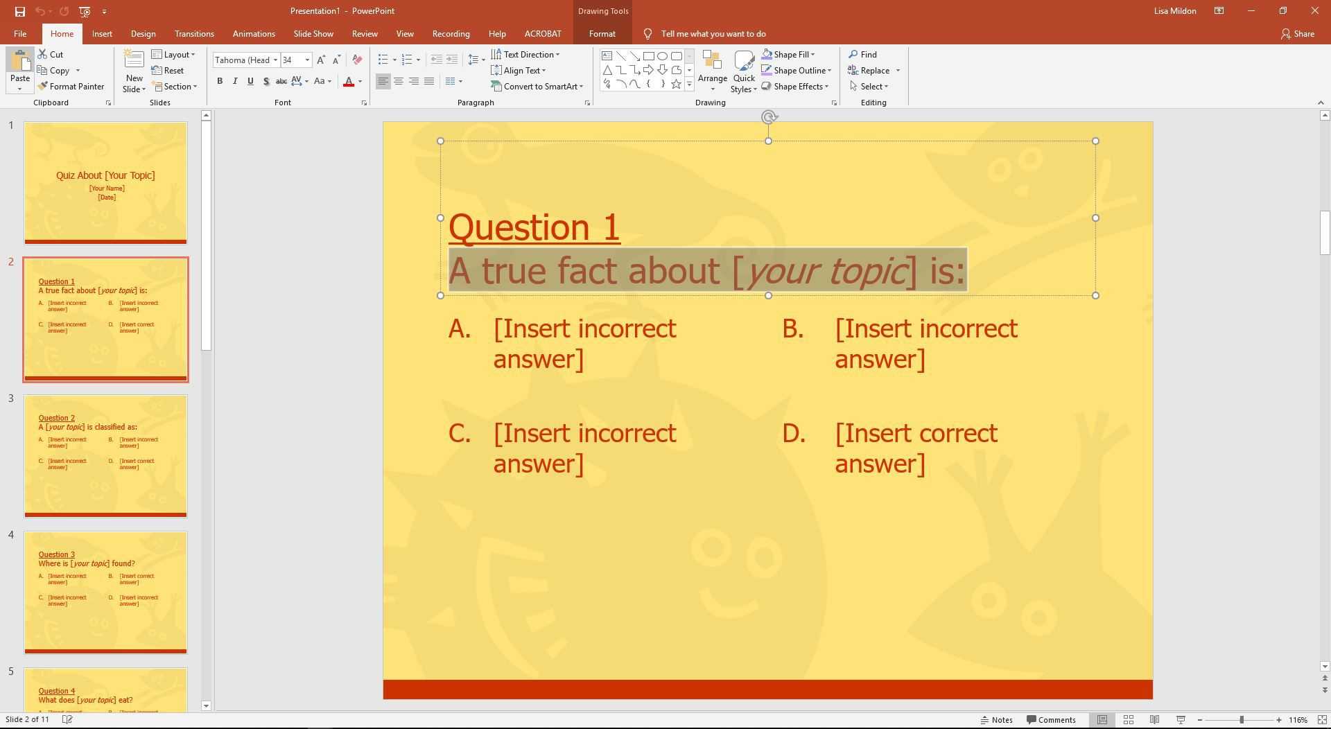 Powerpoint Template For A Multiple Choice Quiz Throughout Powerpoint Quiz Template Free Download
