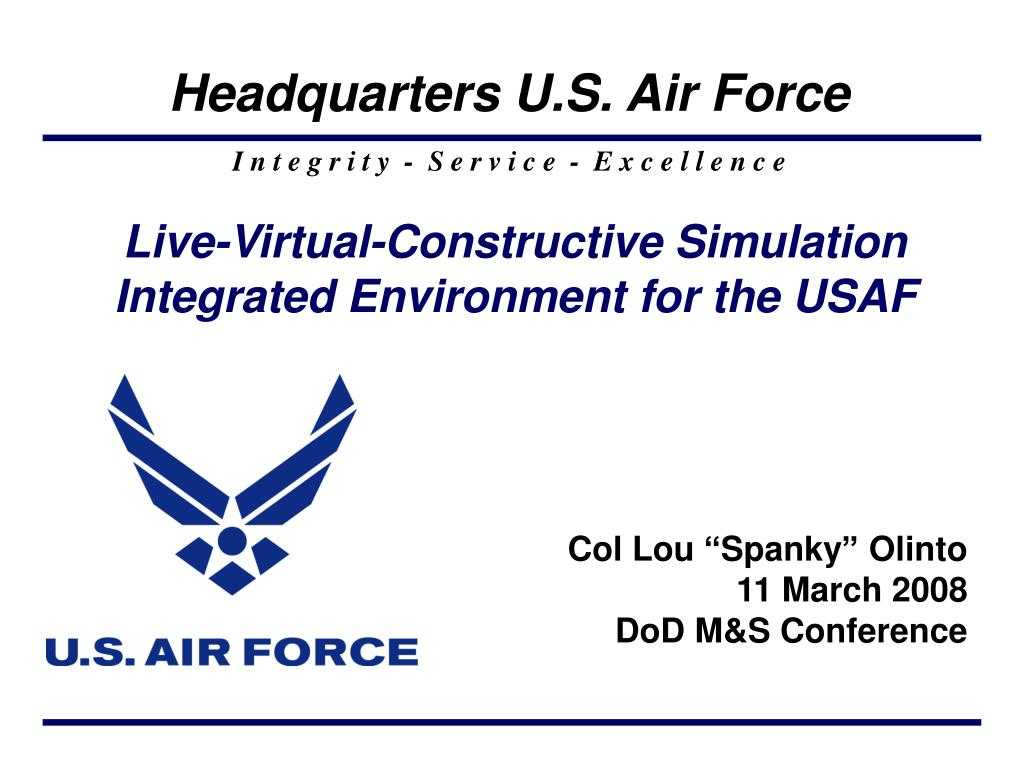 Ppt – Live Virtual Constructive Simulation Integrated With Regard To Air Force Powerpoint Template
