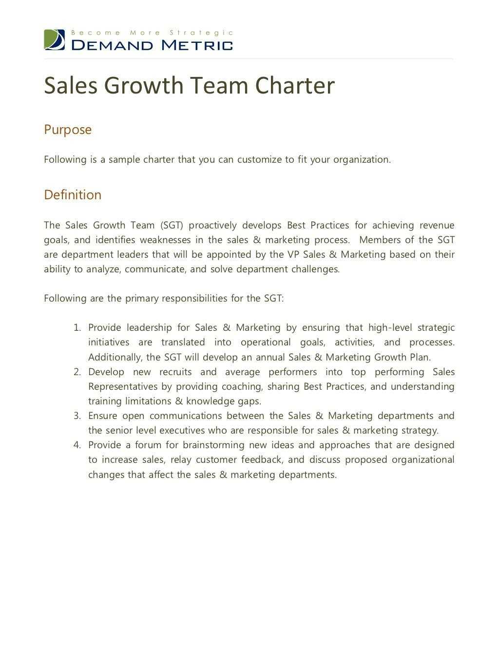 Ppt – Sales Growth Team Charter Powerpoint Presentation – Id With Team Charter Template Powerpoint