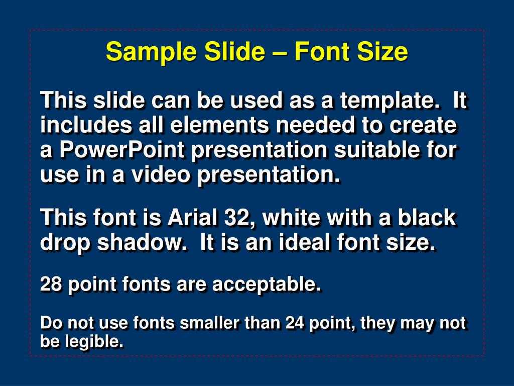 Ppt – Sample Slide – Font Size Powerpoint Presentation, Free Regarding Powerpoint Presentation Template Size