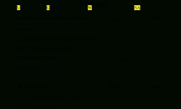 Preschool Progress Report | Templates At throughout Preschool Weekly Report Template