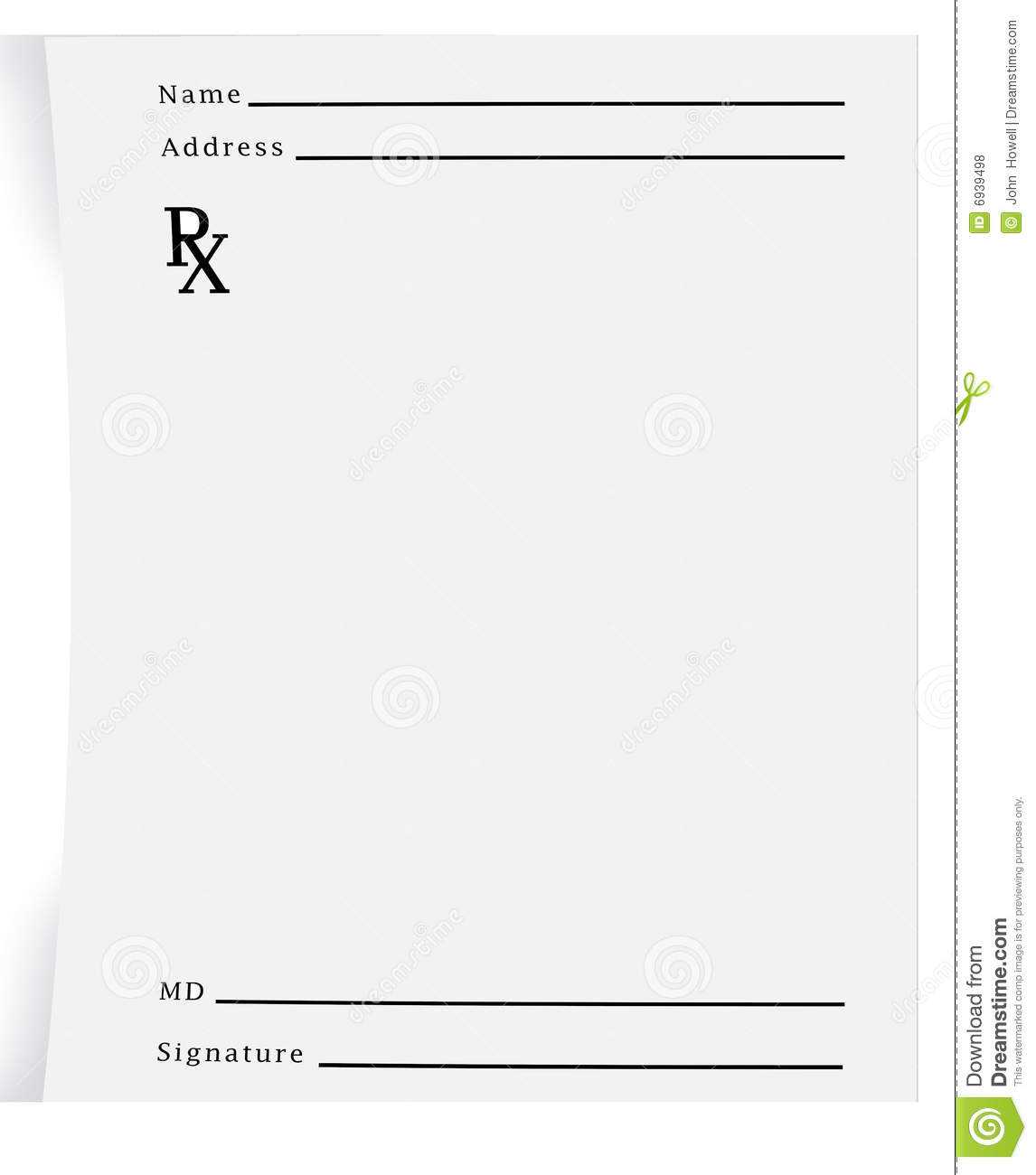 Prescription Pad Blank Stock Illustration. Illustration Of Regarding Blank Prescription Form Template