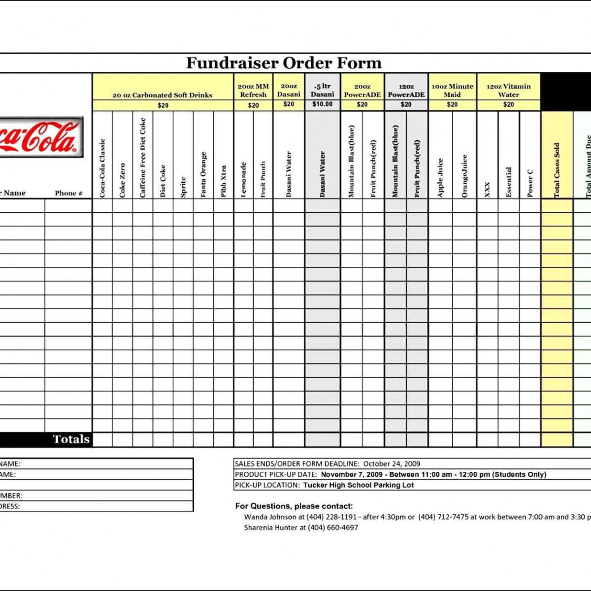 Printable 001 Fundraiser Order Form Template Incredible In Blank Fundraiser Order Form Template