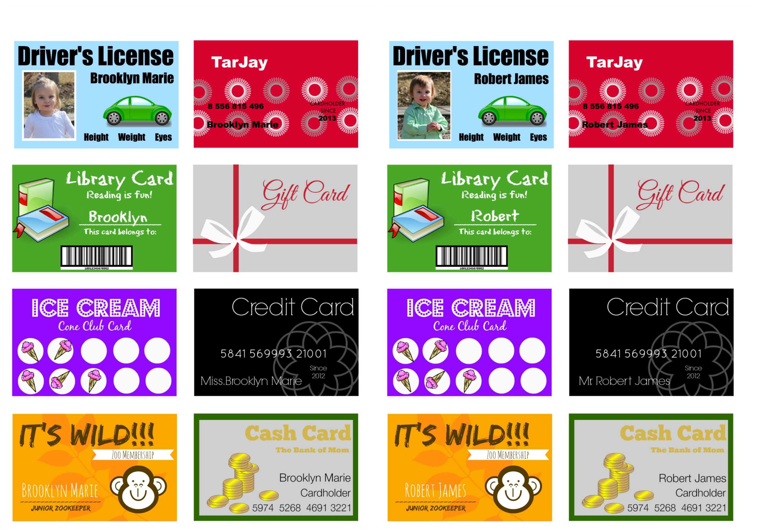 Printable (And Customizable) Play Credit Cards – The Crazy Inside Credit Card Template For Kids