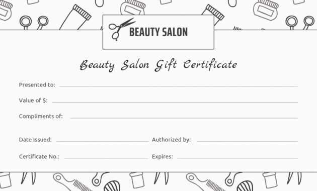 Printable Beauty Gift Certificate Template Koranstickenco within Salon Gift Certificate Template