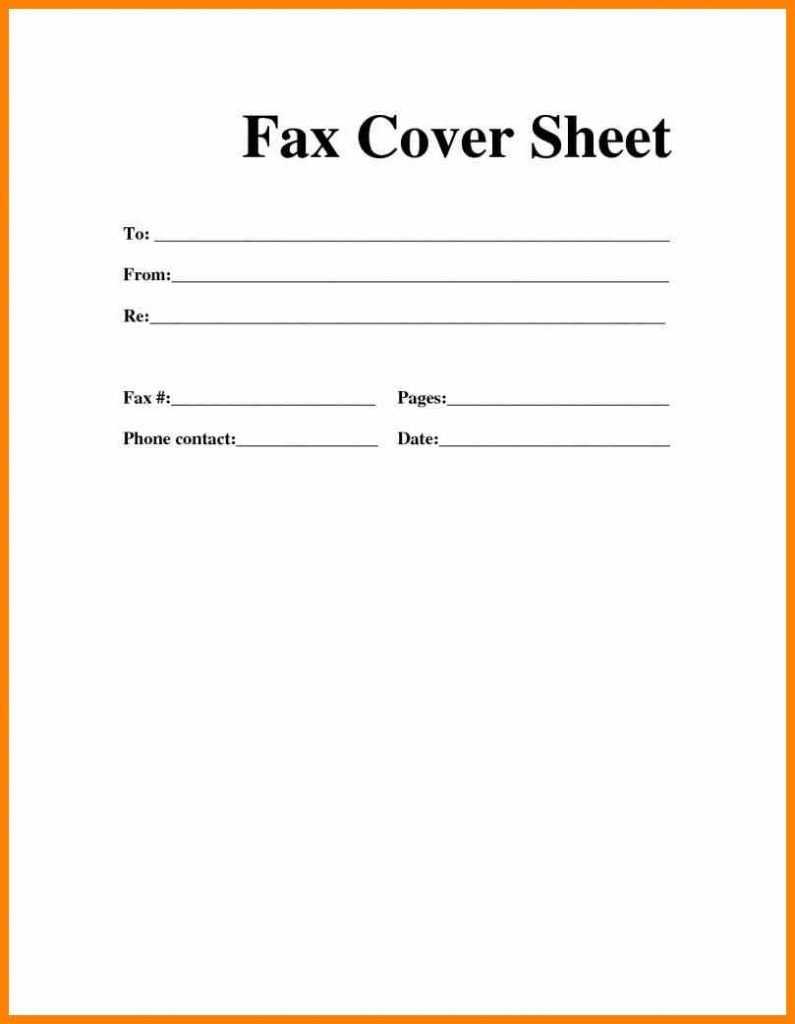 Printable Blank Microsoft Word Fax Cover Sheet Intended For Fax Template Word 2010