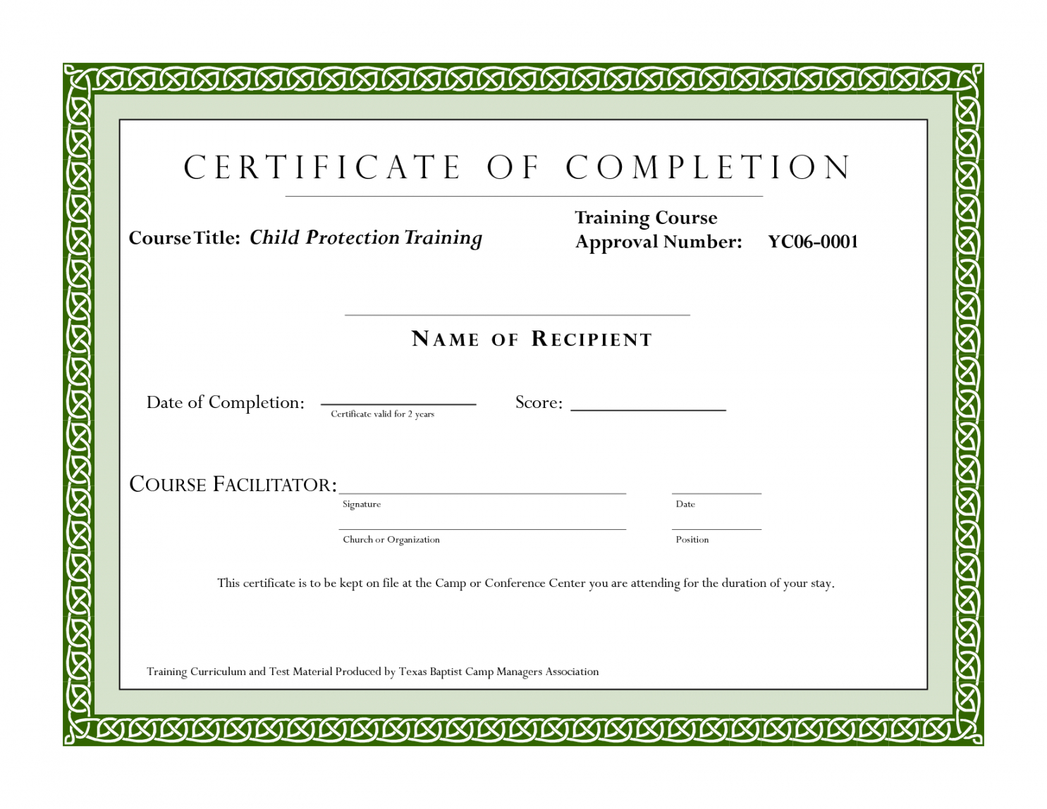 Printable Course Completion Certificate Template Certificate For Certificate Of Completion Template Free Printable