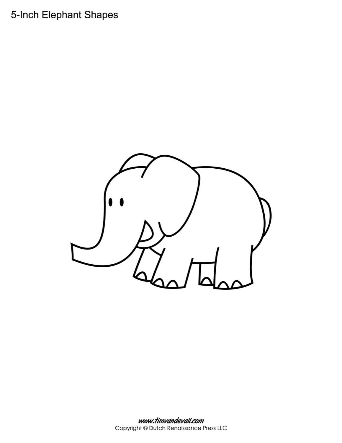Printable Elephant Templates / Elephant Shapes For Kids In Blank Elephant Template