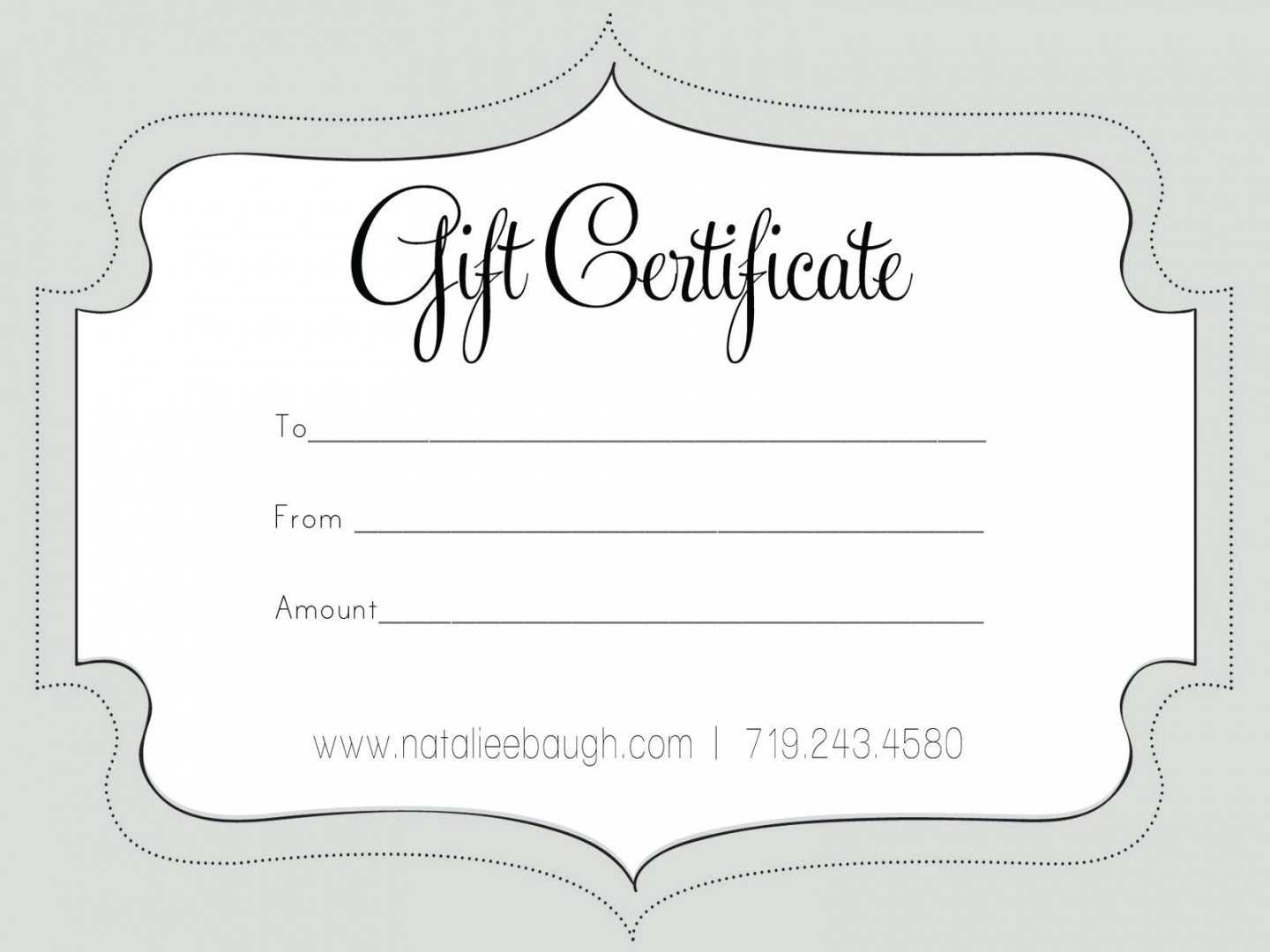 Printable Fillable Gift Certificate Template Custom Within Custom Gift Certificate Template
