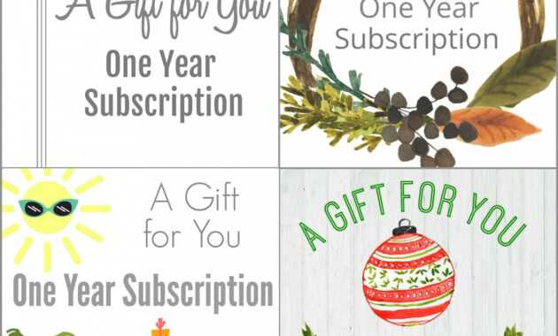 Printable Gift A Magazine Subscription With Our Free within Magazine Subscription Gift Certificate Template