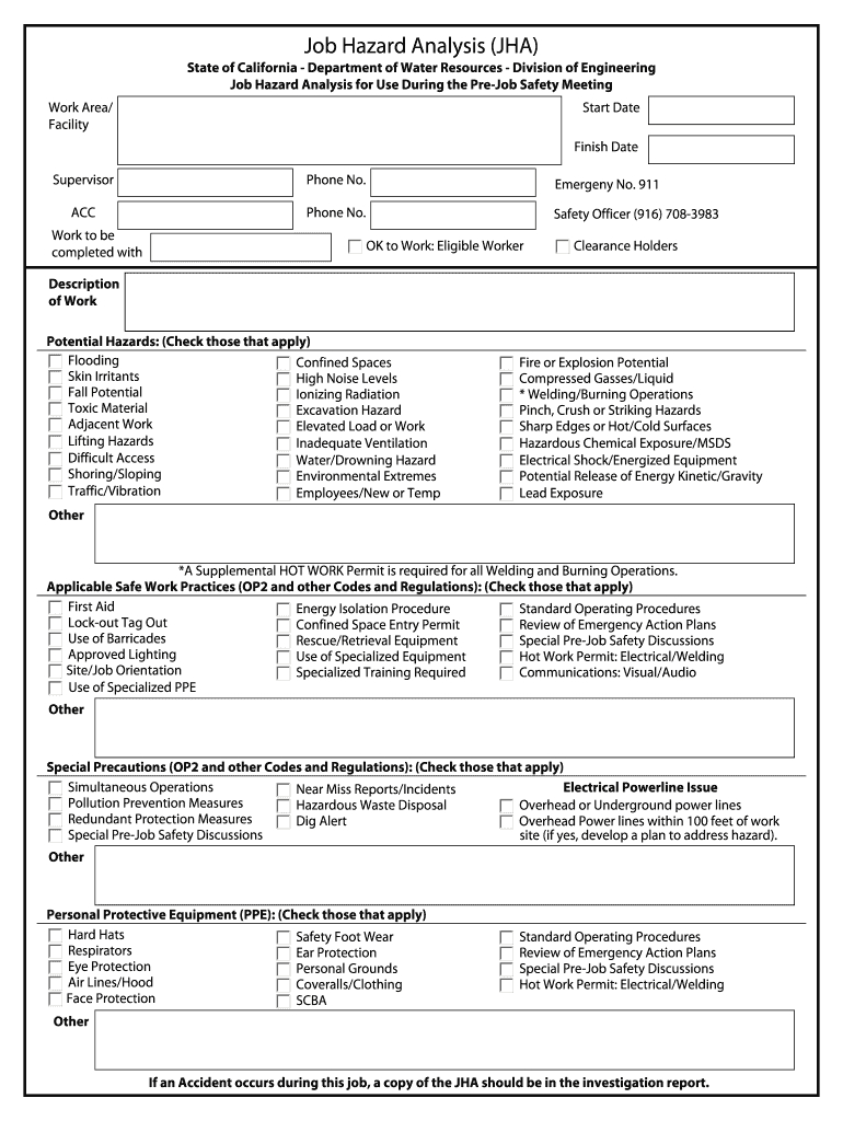 Printable Job Safety Analysis Forms – Fill Online, Printable With Regard To Safety Analysis Report Template