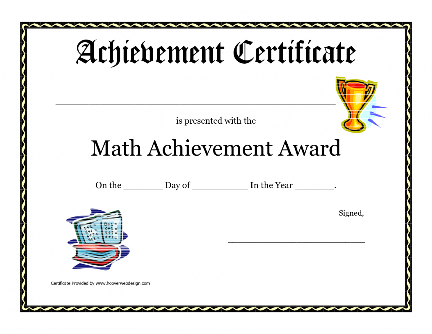 Printable Math Achievement Award Printable Certificate Pdf With Star Award Certificate Template