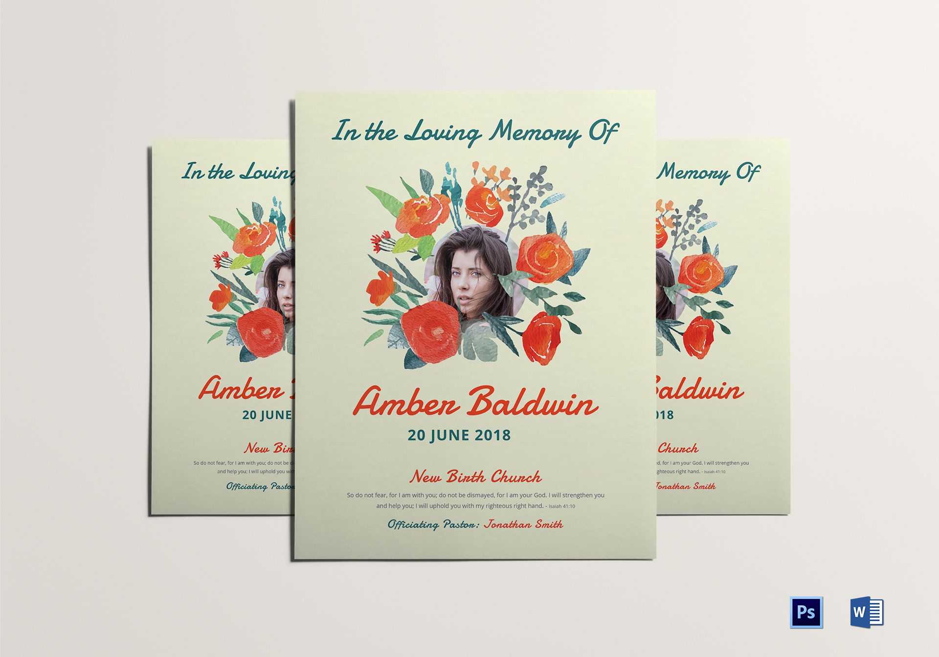 Printable Memorial Flyer With Regard To Memorial Brochure Template