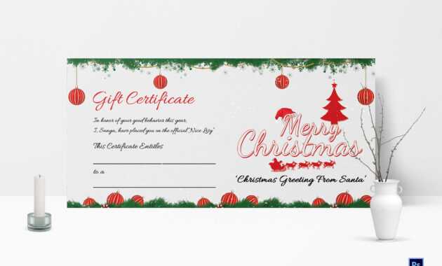 Printable Merry Christmas Gift Certificate throughout Merry Christmas Gift Certificate Templates