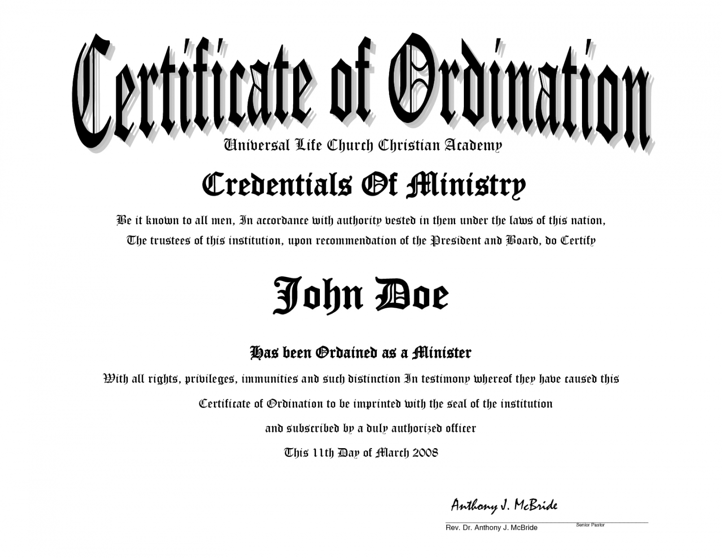 Printable Minister License Certificate Template Clean 10 Inside Certificate Of License Template