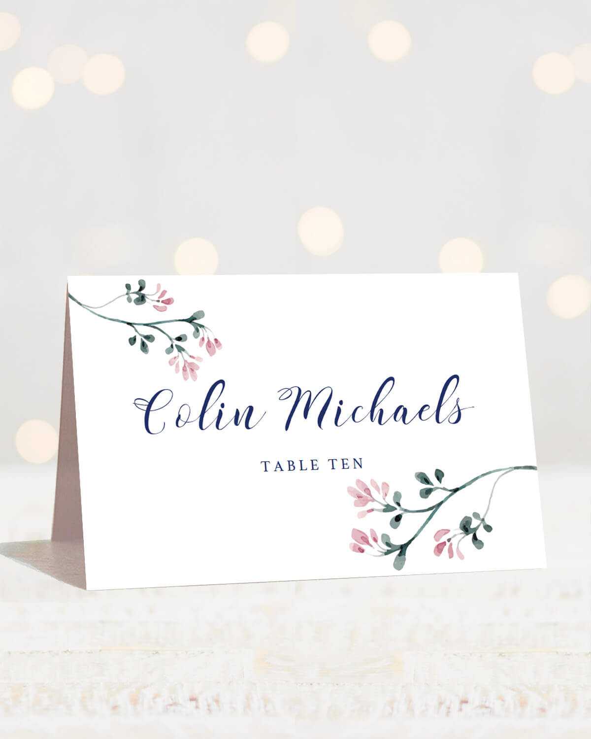 Printable Place Cards Wedding Name Cards Wedding Seating Cards Diy  Watercolor Wedding Seating Place Cards Floral Wedding Template Navy Spg1 Intended For Michaels Place Card Template