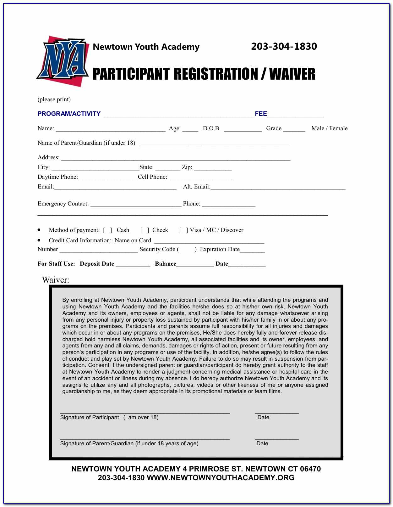 Printable Registration Form Template Sports Nancy Release With Regard To Registration Form Template Word Free