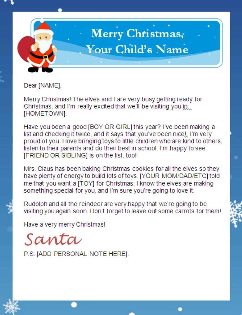 Printable Santa Letter With Personalized Banner | Pertaining To Banner Template Word 2010