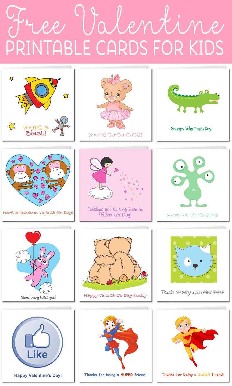 Printable Valentine Cards For Kids With Valentine Card Template For Kids