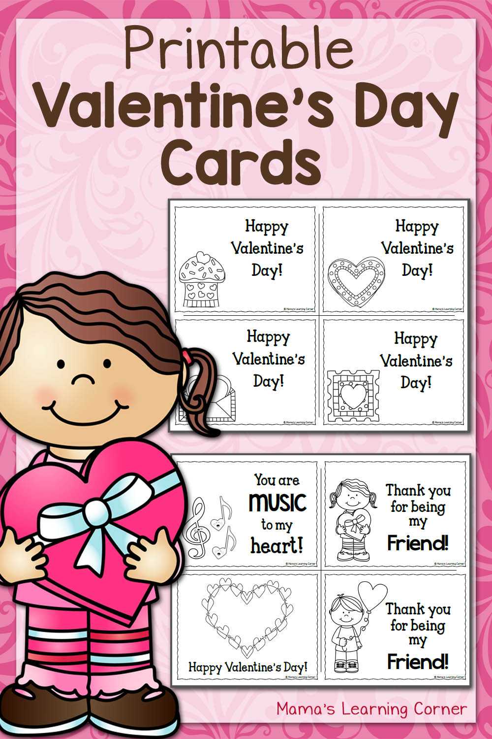 Printable Valentine's Day Cards – Mamas Learning Corner Within Valentine Card Template For Kids