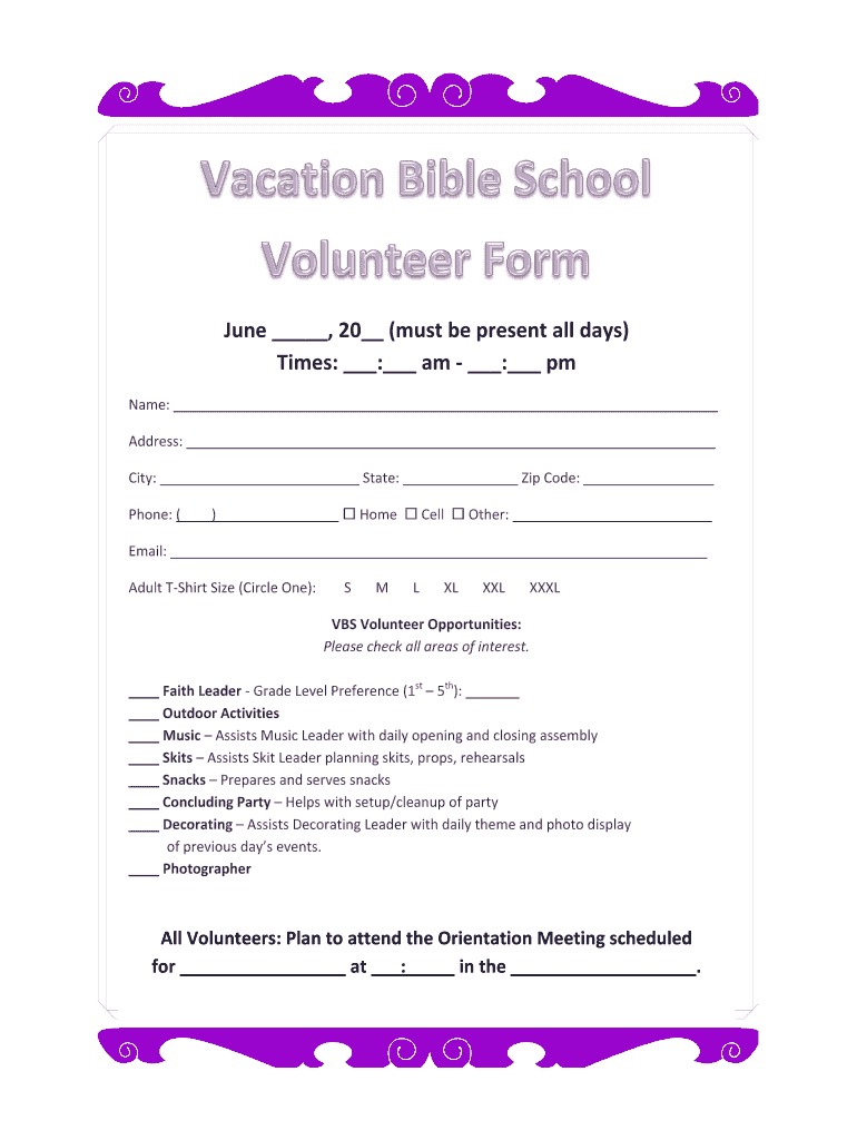 Printable Vbs Registration Form Template – Fill Online In Vbs Certificate Template