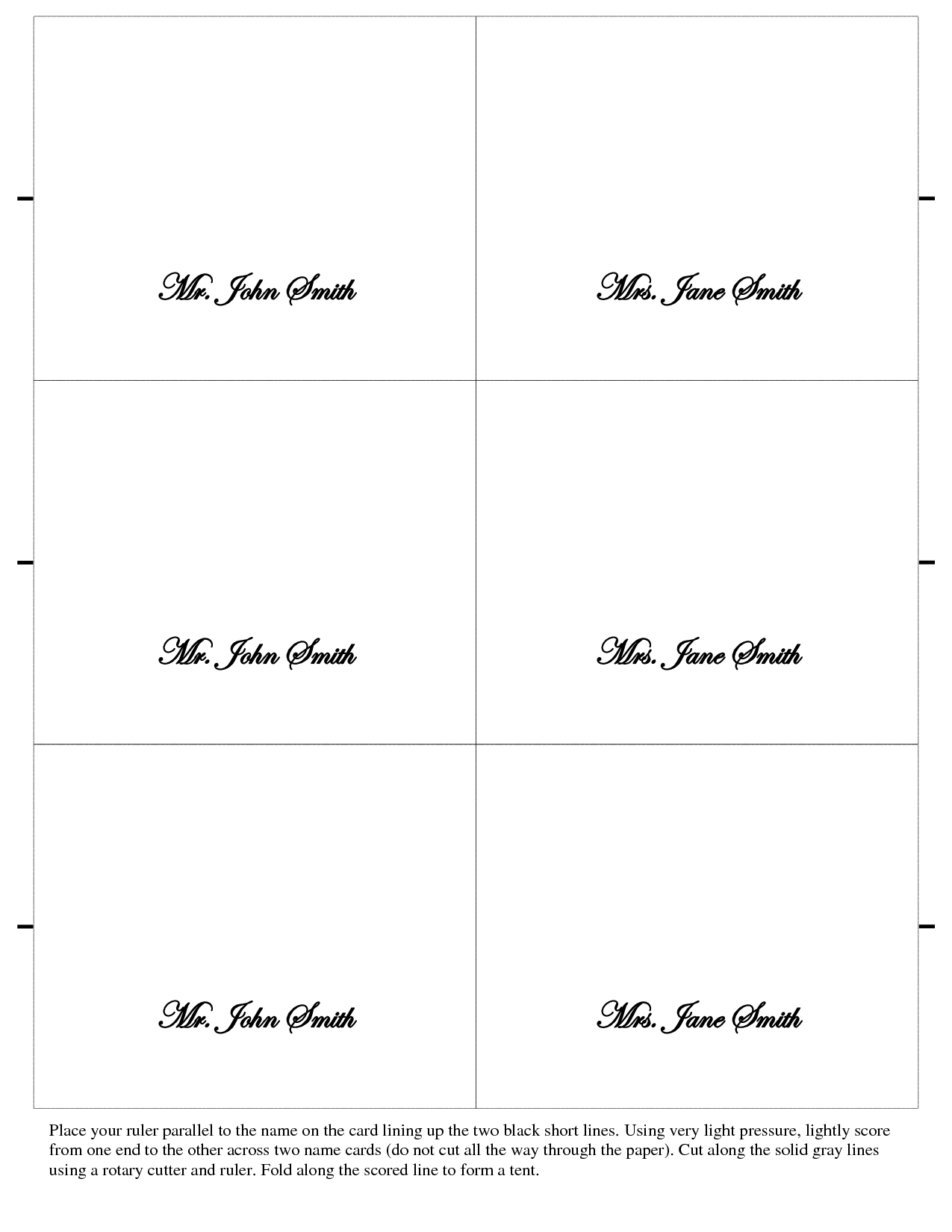 Printable Wedding Place Cards Template ] – Printable Place With Regard To Place Card Template 6 Per Sheet