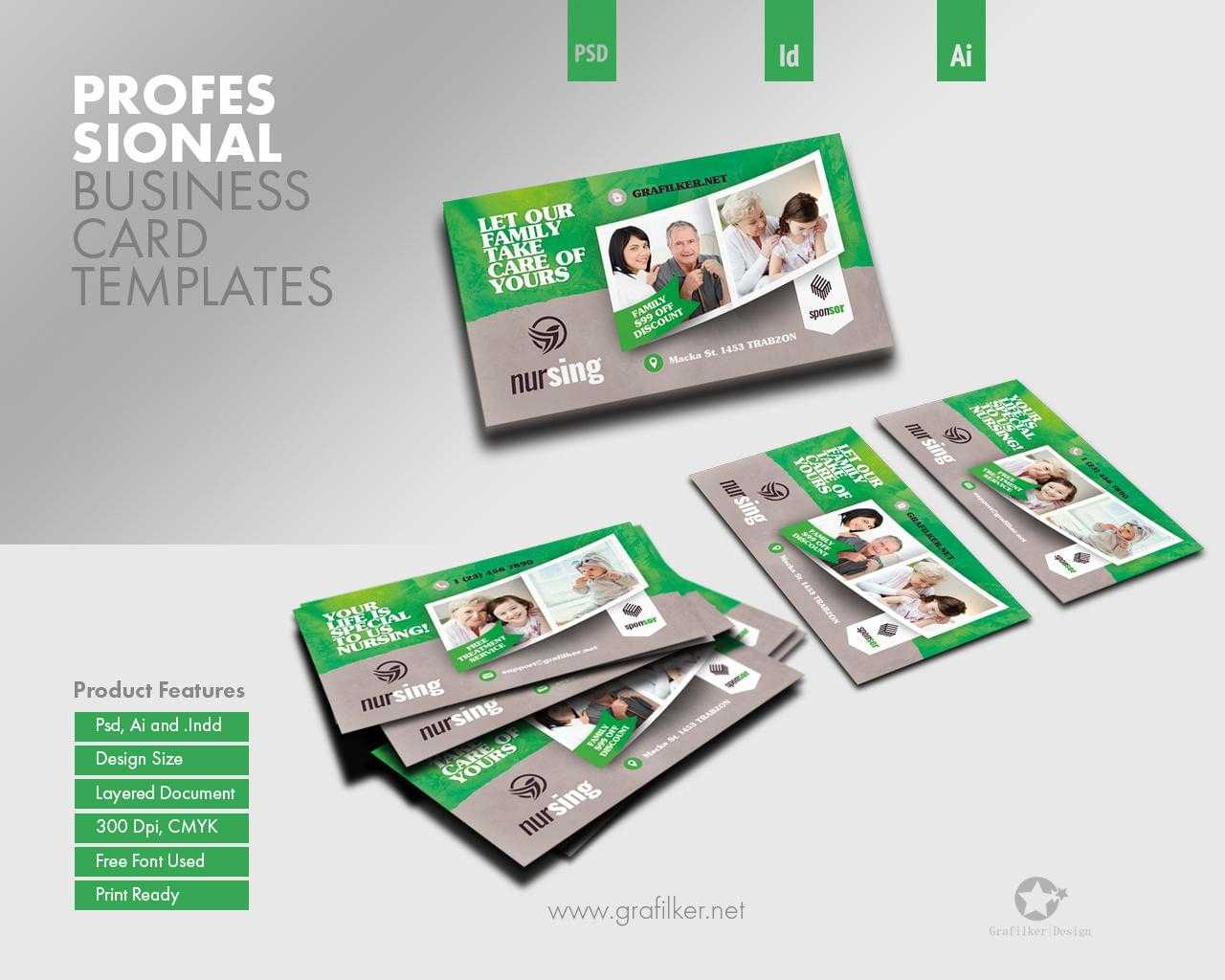 Professional Business Card Templatesgrafilker On Envato In Advertising Cards Templates